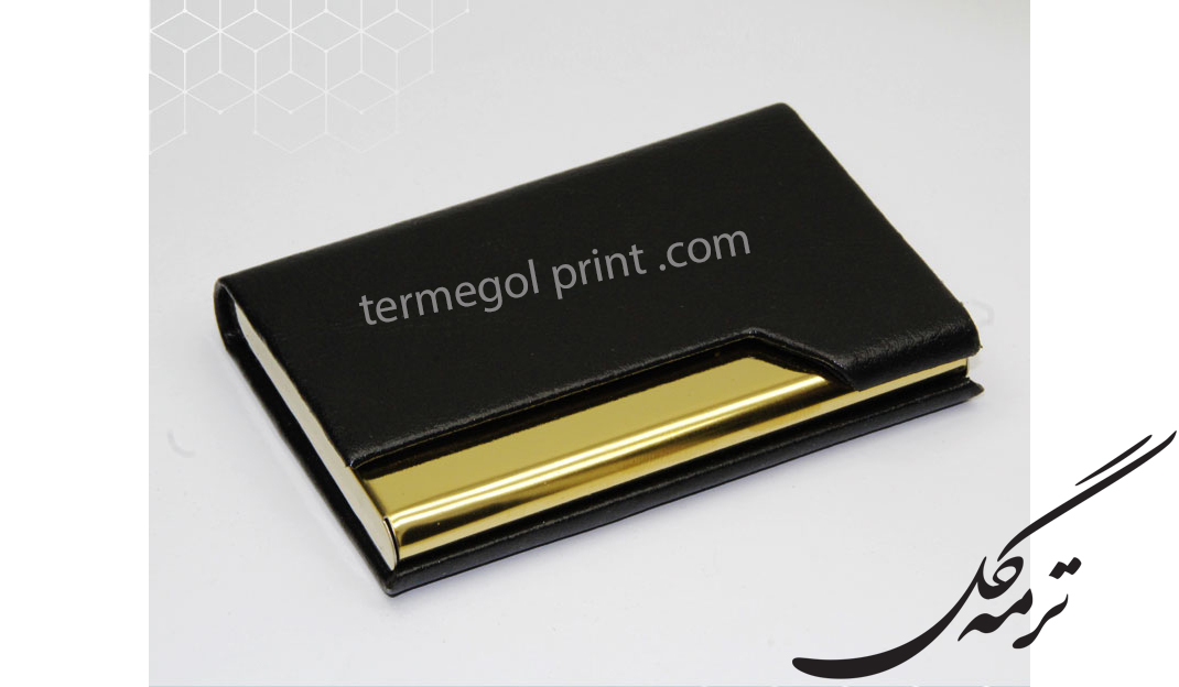 جاکارتی چرم لبه کج مشکی با فلز طلایی کد 1966/DO